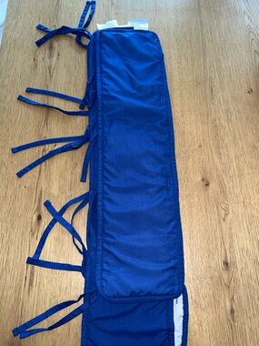 Blue Padded Crib Bumper with Ties